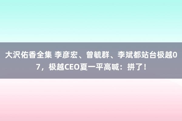 大沢佑香全集 李彦宏、曾毓群、李斌都站台极越07，极越CEO夏一平高喊：拼了！