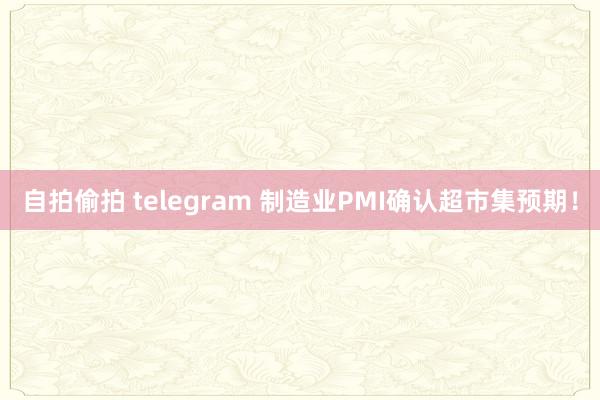 自拍偷拍 telegram 制造业PMI确认超市集预期！