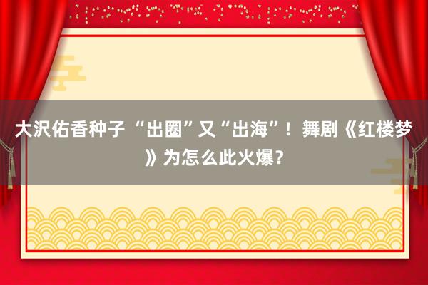 大沢佑香种子 “出圈”又“出海”！舞剧《红楼梦》为怎么此火爆？