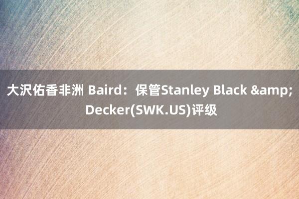 大沢佑香非洲 Baird：保管Stanley Black & Decker(SWK.US)评级