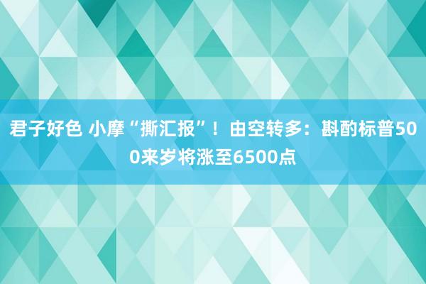 君子好色 小摩“撕汇报”！由空转多：斟酌标普500来岁将涨至6500点