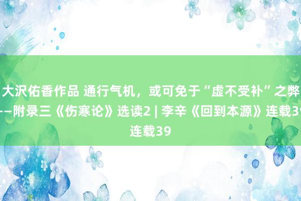 大沢佑香作品 通行气机，或可免于“虚不受补”之弊——附录三《伤寒论》选读2 | 李辛《回到本源》连载39
