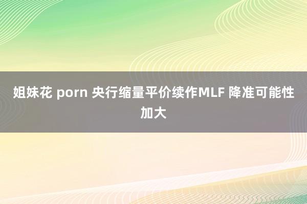 姐妹花 porn 央行缩量平价续作MLF 降准可能性加大
