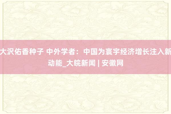 大沢佑香种子 中外学者：中国为寰宇经济增长注入新动能_大皖新闻 | 安徽网