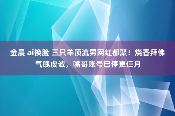 金晨 ai换脸 三只羊顶流男网红都聚！烧香拜佛气魄虔诚，嘴哥账号已停更仨月