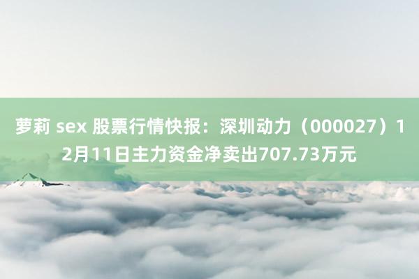 萝莉 sex 股票行情快报：深圳动力（000027）12月11日主力资金净卖出707.73万元