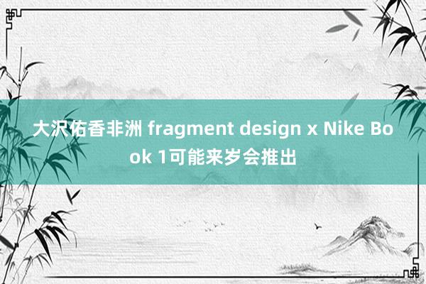 大沢佑香非洲 fragment design x Nike Book 1可能来岁会推出