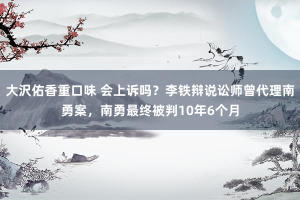 大沢佑香重口味 会上诉吗？李铁辩说讼师曾代理南勇案，南勇最终被判10年6个月