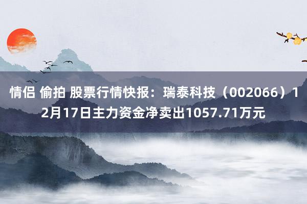 情侣 偷拍 股票行情快报：瑞泰科技（002066）12月17日主力资金净卖出1057.71万元
