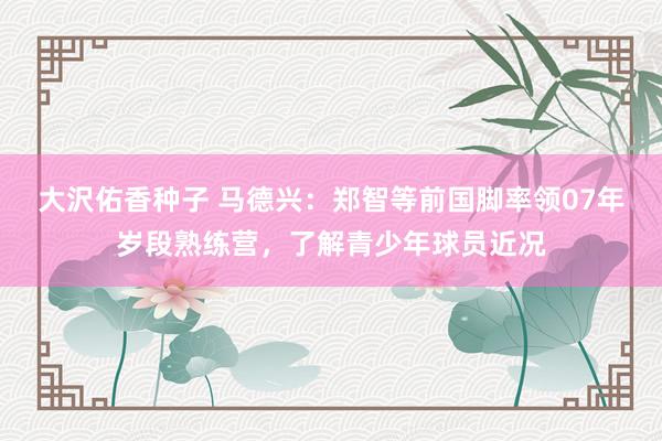 大沢佑香种子 马德兴：郑智等前国脚率领07年岁段熟练营，了解青少年球员近况