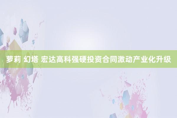 萝莉 幻塔 宏达高科强硬投资合同激动产业化升级