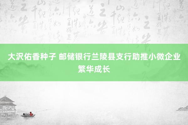 大沢佑香种子 邮储银行兰陵县支行助推小微企业繁华成长