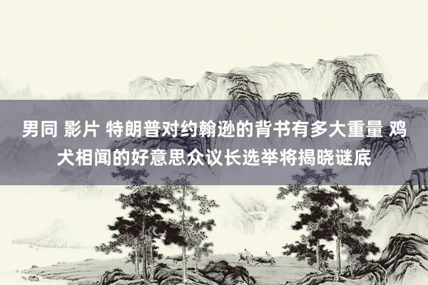 男同 影片 特朗普对约翰逊的背书有多大重量 鸡犬相闻的好意思众议长选举将揭晓谜底