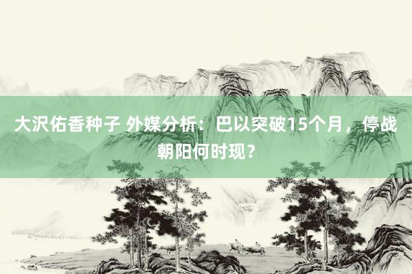 大沢佑香种子 外媒分析：巴以突破15个月，停战朝阳何时现？