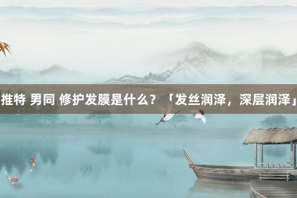 推特 男同 修护发膜是什么？「发丝润泽，深层润泽」
