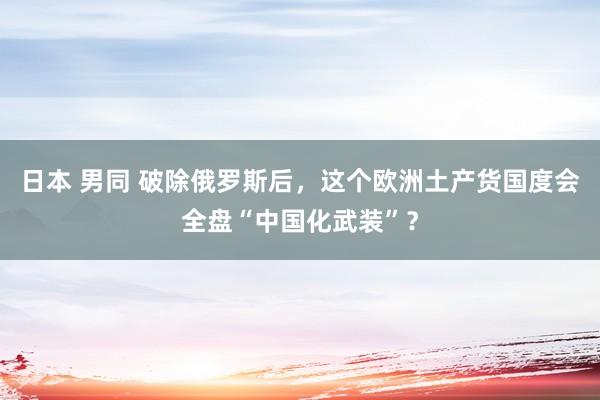日本 男同 破除俄罗斯后，这个欧洲土产货国度会全盘“中国化武装”？