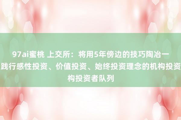 97ai蜜桃 上交所：将用5年傍边的技巧陶冶一支自发践行感性投资、价值投资、始终投资理念的机构投资者队列