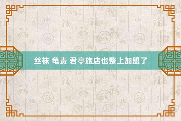 丝袜 龟责 君亭旅店也整上加盟了
